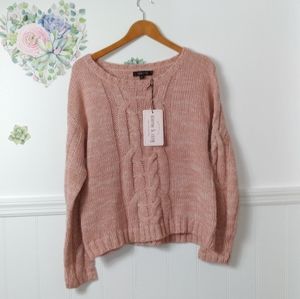 Blush Love tree knit sweater NWT
